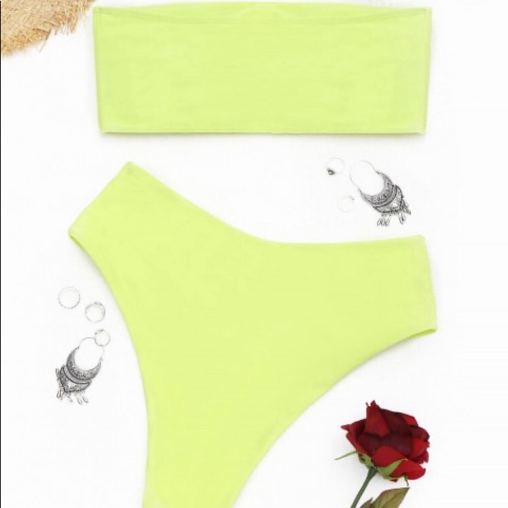 Zaful yellow strapless bikini